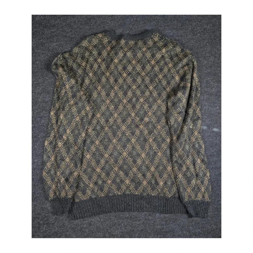 Towncraft Mens Diamond Pattern Knit Chunky Grandpa Sweater Pullover Size XLT